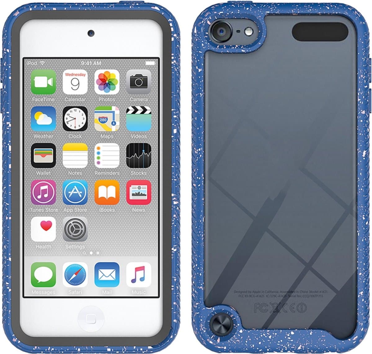 Armor-Case Bescherm-Cover Hoes Skin Sleeve voor iPod Touch Blauw - Roze
