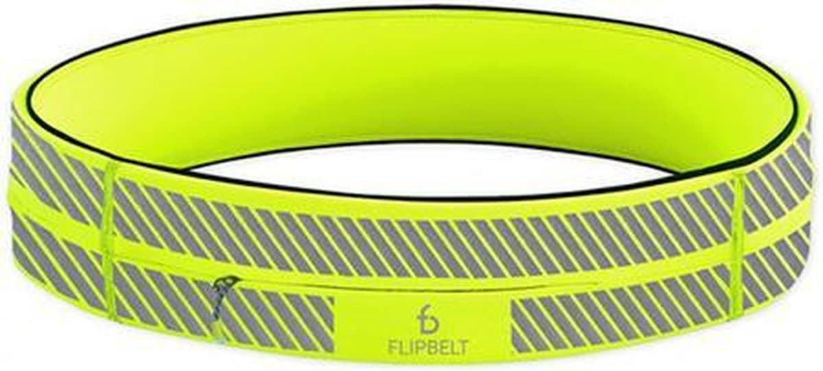 Zipper Reflective Geel - Running belt - Hardloopriem - XL