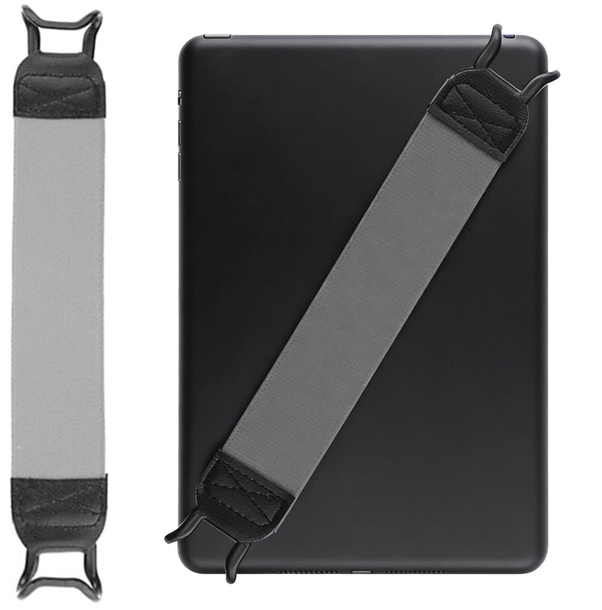 Antislipband voor tablets - 3*20 cm - Geschikt voor tablets van 7,8 tot 13 inch - Veiligheidsband voor tablets - Ook geschikt voor mobiele telefoons en e-readers - Bediening met één hand - Voorkomt vallen - Vermindert de druk op de vingers