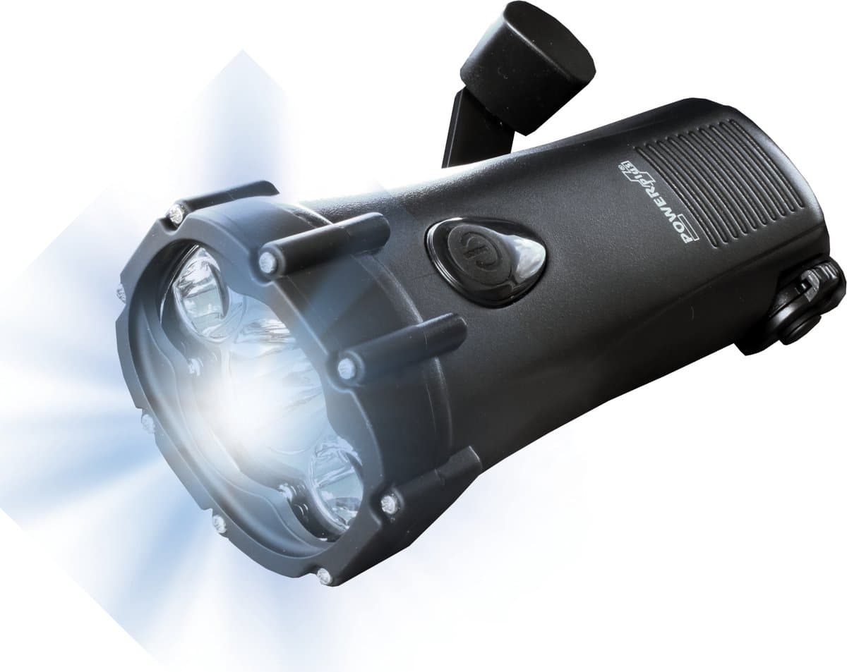 POWERplus® Shark Zaklamp – Waterdicht – Dynamo & USB Oplaadbaar – Met Powerbank 2.000 mAh