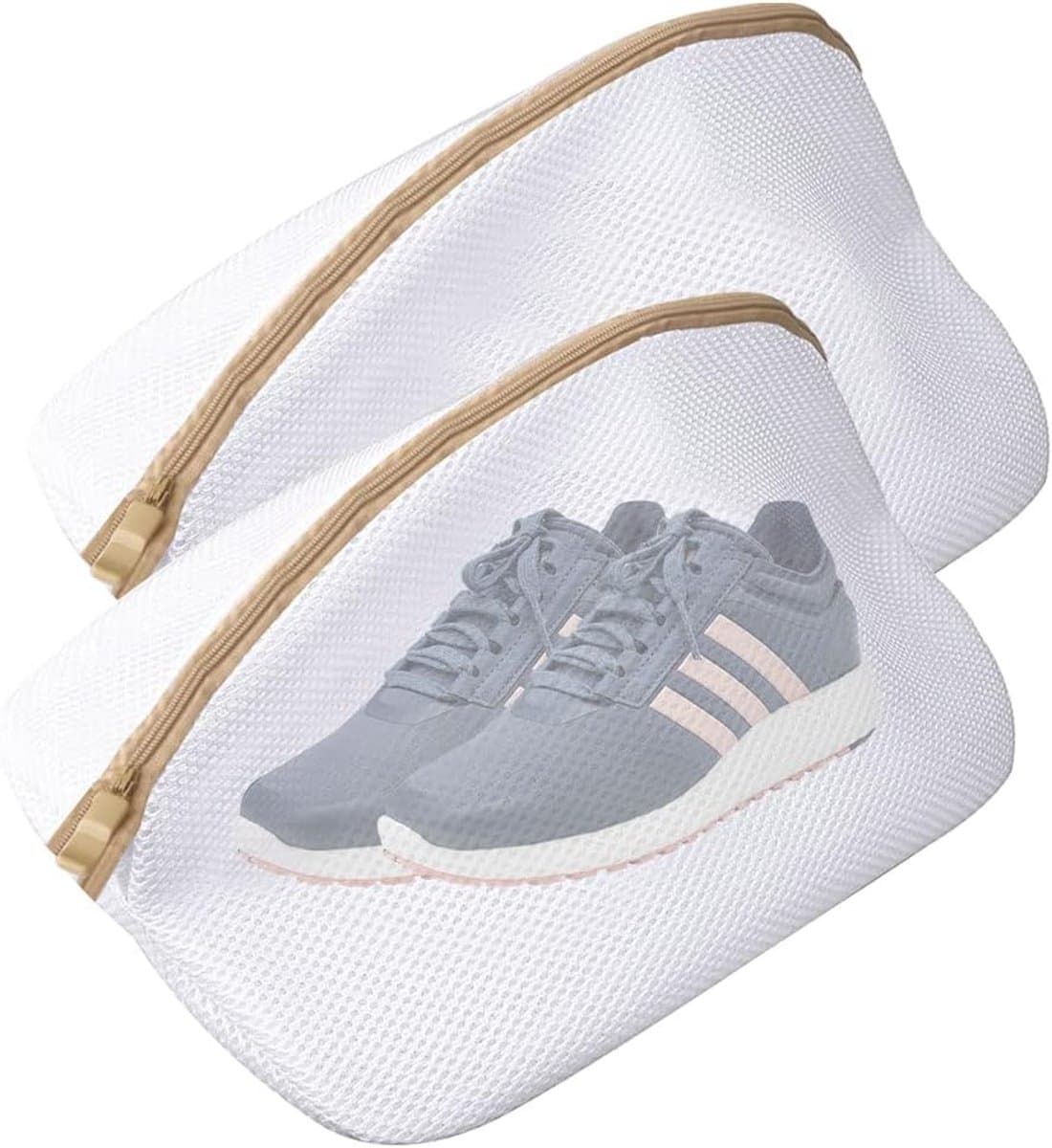Pack van 2 mesh waszakken voor schoenen - waszakken met rits om de schoenen te beschermen