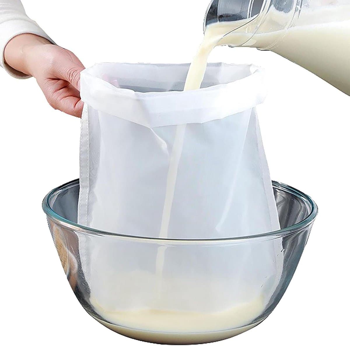Cosensi - Nylon Filter Zak voor Sojamelk en Tofu, Ultra Fijne Zeef voor Sap en Wijn, Mesh met Lekvrije Vulling