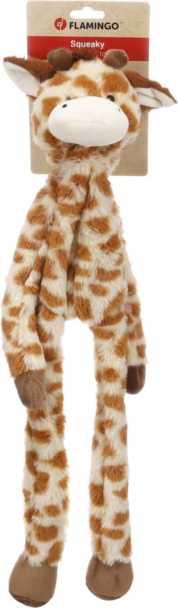 Hondenspeelgoed – Extra grote Giraf – Garry Bruin L – met pieper – zachte pluche knuffel voor honden – 96cm