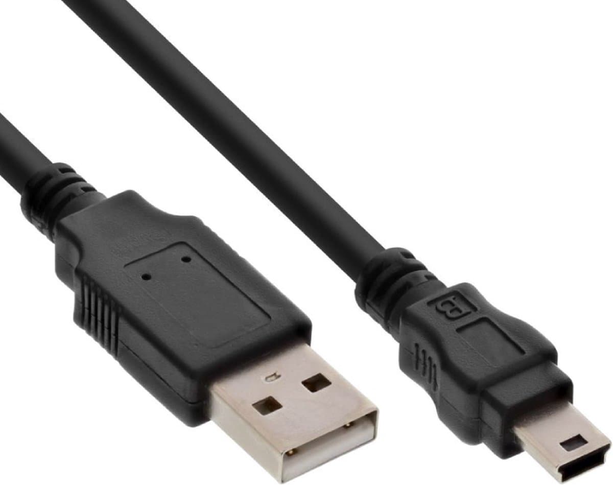 USB-A naar Mini USB-B Kabel - USB 2.0 - 1,5 meter - Zwart