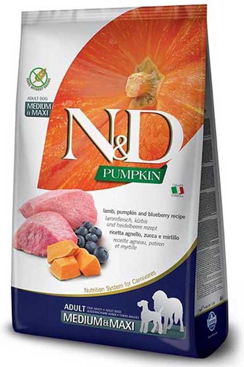 Farmina N&D Pompoen Lam Hondenvoer voor Volwassen Honden Medium/Grote Rassen 12 kg