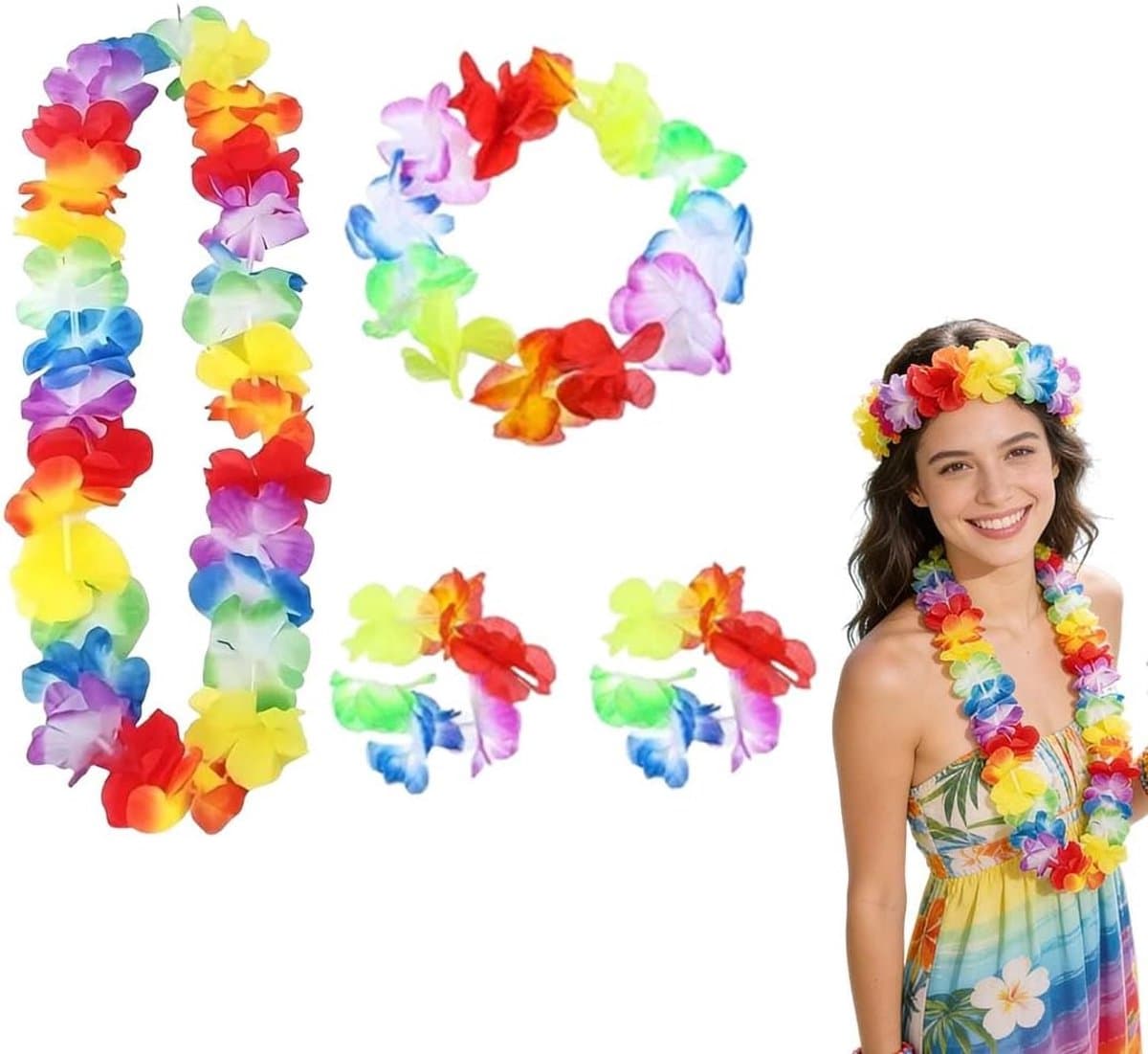 Slingers, decoraties, Hawaï-armband, hoofdband voor carnaval, Kerstmis, Nieuwjaar, Pasen, cheerleader, strandfeest