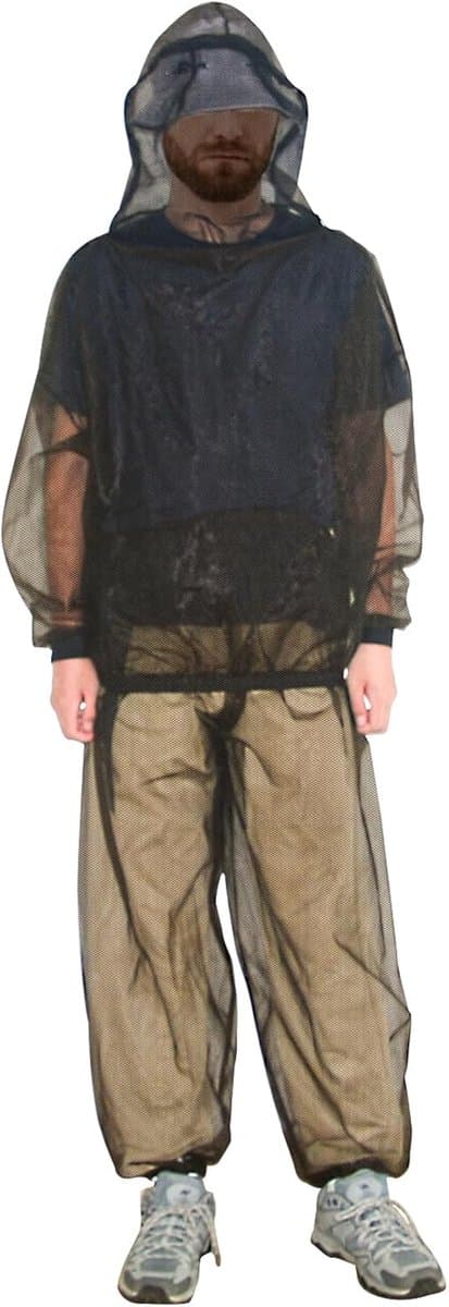 To East Mosquito Bug Mesh Pants & jas met capuchon voor outdoor bescherming tegen insecten, vliezen, gnats, no-See-Ums & Midges - muggennet kleding voor heren en dames, met draagtas, XXL maat
