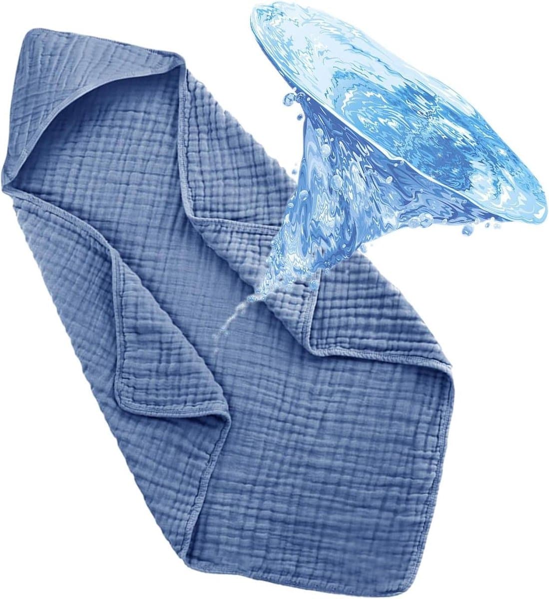 Baby Handdoek met Kap - Baby Badjas - Baby Verzorging - Snel Drogen - 89 x 89 cm - Donkerblauw