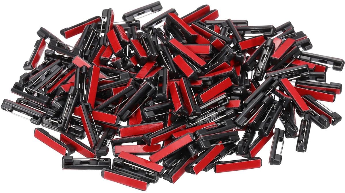 Veiligheidsspelden, 22 mm zelfklevende veiligheidsspelden bar badge pinnen naamplaatje pin bulk klein met platte achterkant kleverige strips voor kleding doe-het-zelf ambachten