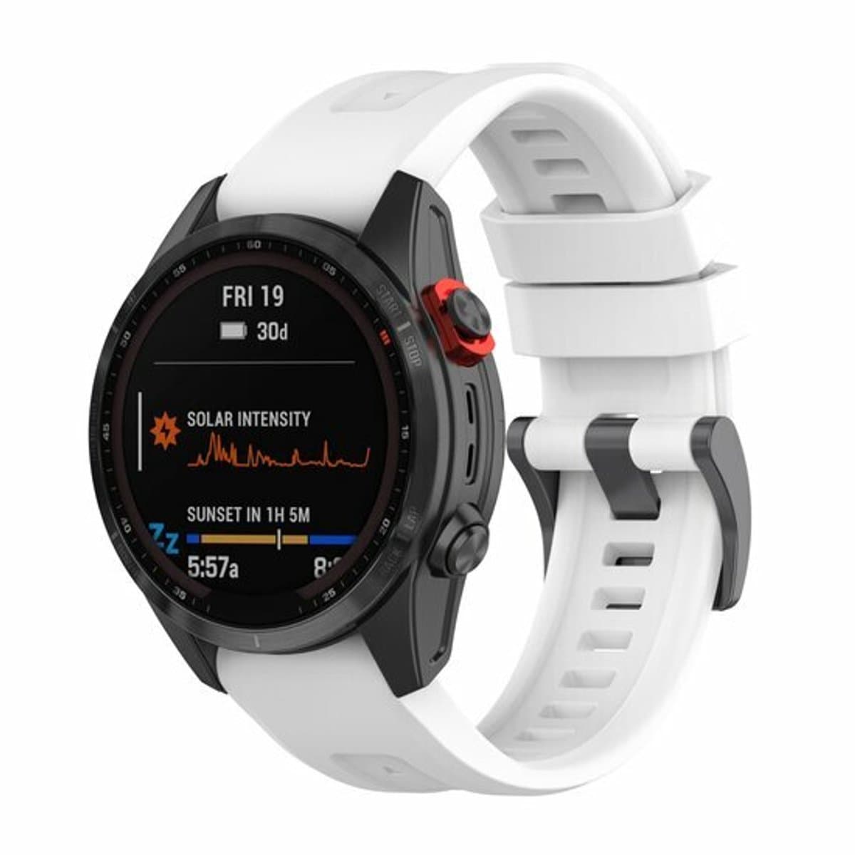 By Qubix - Geschikt voor Garmin bandje - 26mm Quickfit - Siliconen sportbandje - Wit - Geschikt voor Garmin Fenix 9 / 9 pro - 51mm