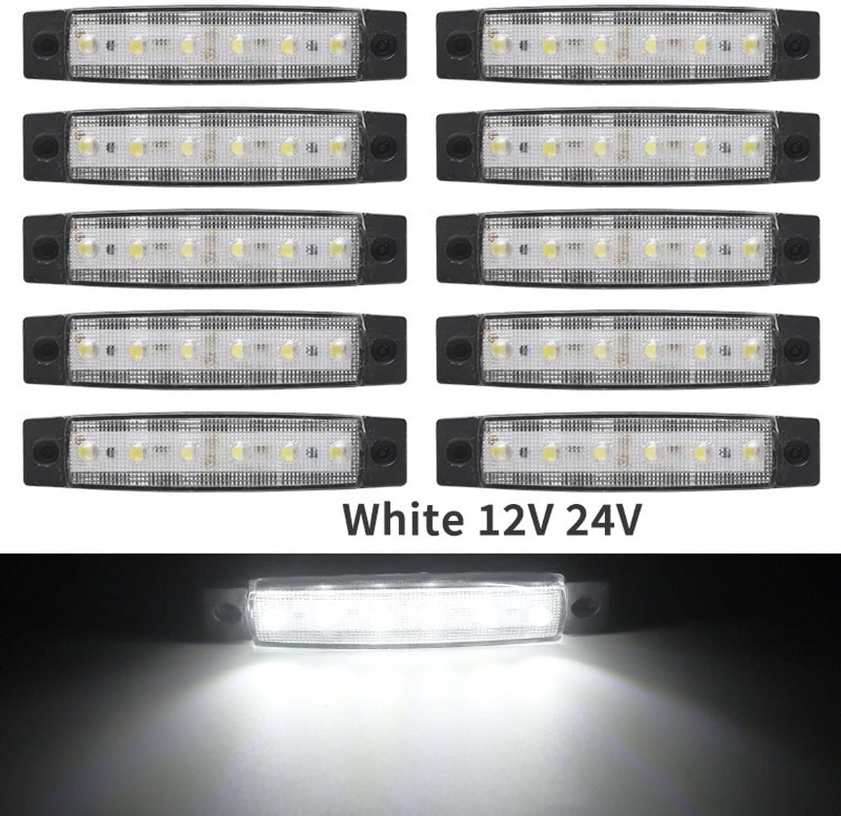 LED contourverlichting 24V - Wit - 10 stuks - 12V/24V