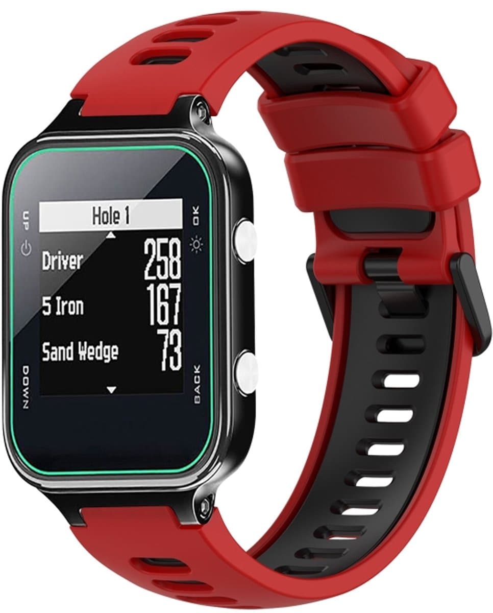 For Garmin Approach S20 Two-Color Silicone Watch Band(Red+Black)
