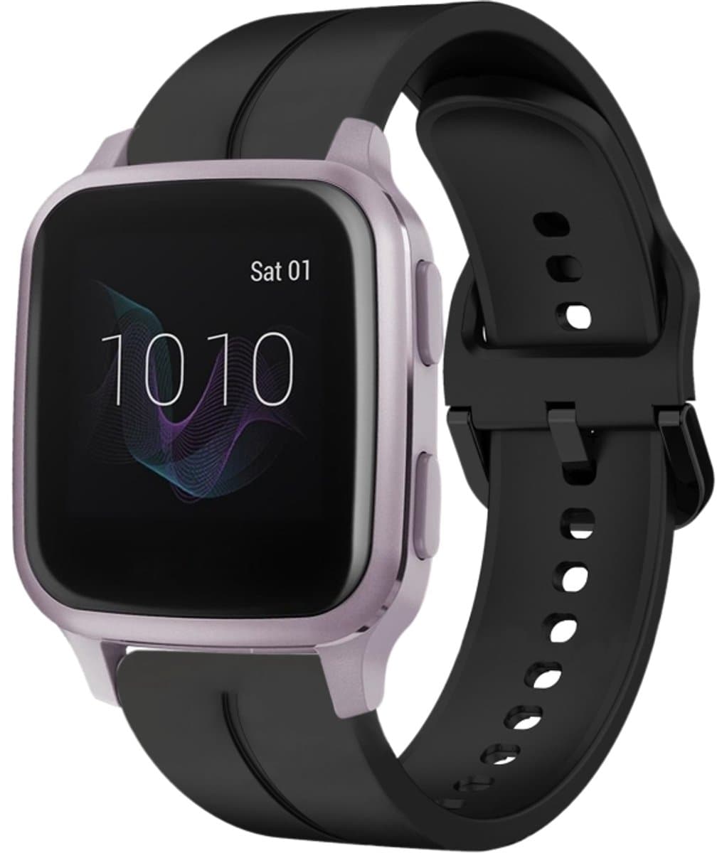 Voor Garmin Venu SQ 20 mm lus siliconen horlogeband (zwart)