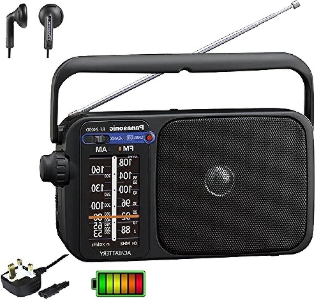 Draagbare Radio - AM FM Radio - Muziek Luisteren - Digitale Tuner - 10 cm Luidspreker - Zwart