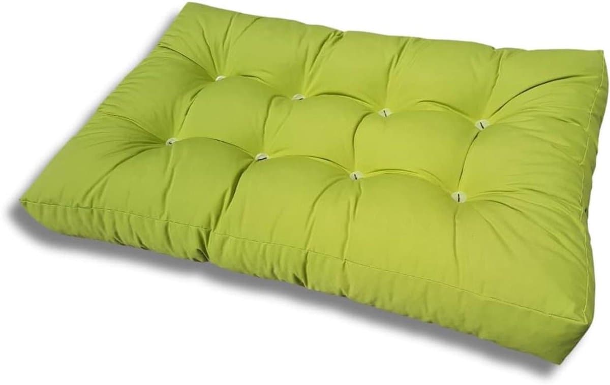 Palletkussen Matras - Zitkussen Tuinbank - Comfortabel Zitten - Waterafstotend Materiaal - 120x80x20 cm - Appelgroen