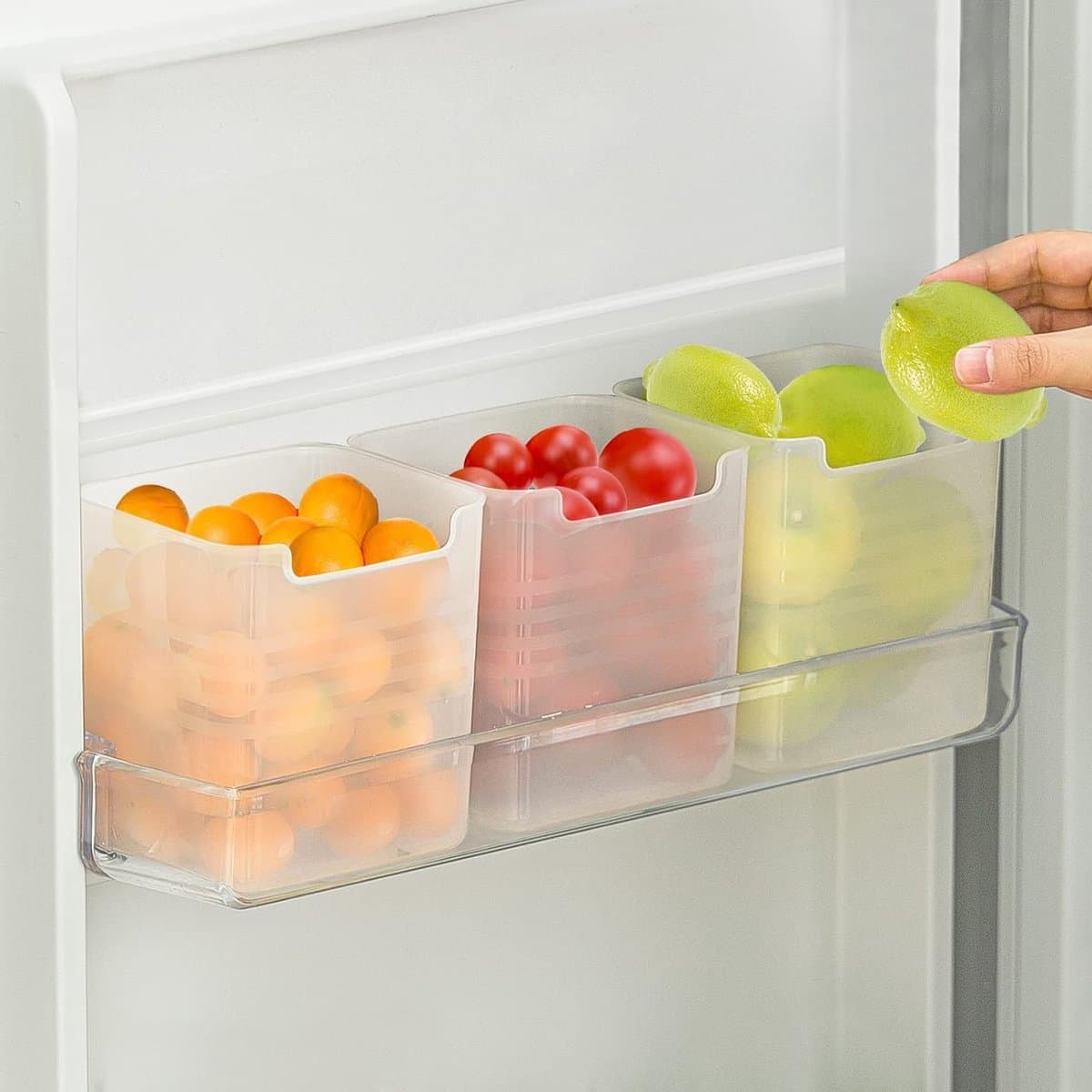 Organizer Box voor Koelkast, Opbergdozen voor Deur van de Koelkast, Translucente Plastic Set van 3 voor Efficiënte Opslag