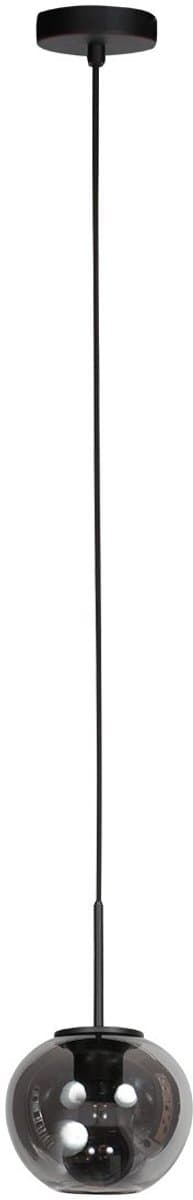 Sferio 4291ZW Hanglamp - Hoogteinstelbaar - Zwart Metaal met Smoke Glas - Modern - Mexlite