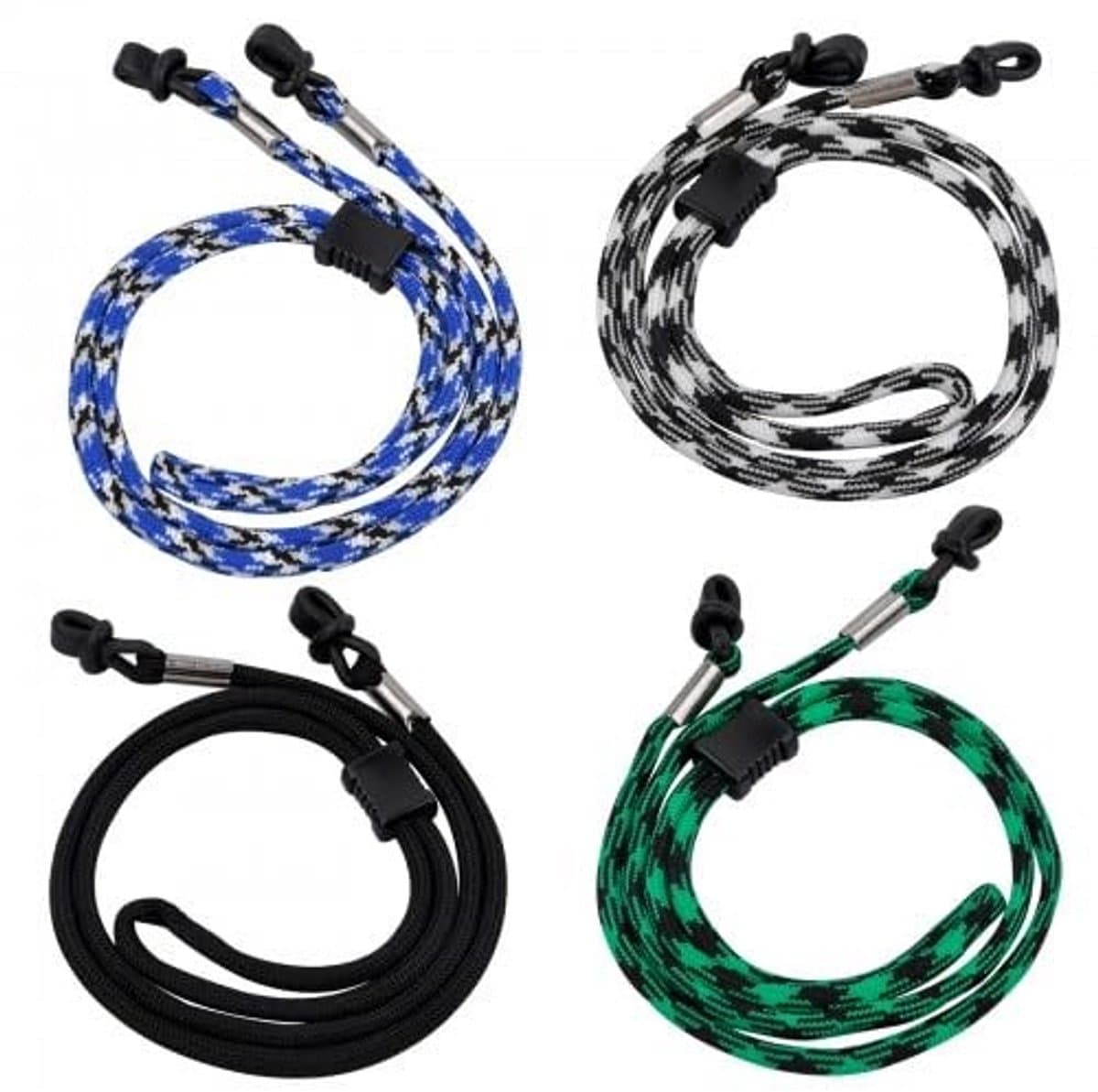 Allecto - Zonnebrillen Set - Antislip Brillenbanden - Trendy en veelzijdig - Groen-wit, zwart-wit, blauw-wit, zwart - Uniseks - Geschikt voor volwa...