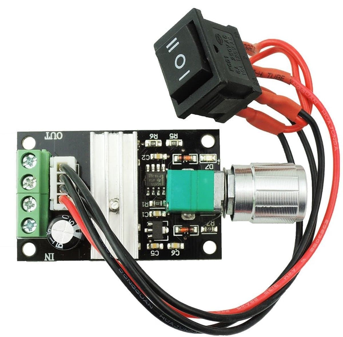 IMstore Reversible Motor Speed Switch - Regulator - 6V 12V 24V - Verstelbare Snelheidscontroller - Voor DC Motor - 3A