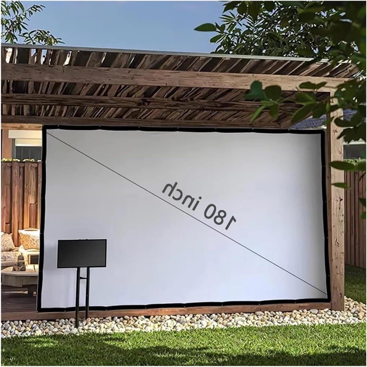 Projectiescherm - Beeldscherm - Thuisbioscoop - Draagbaar - 180 inch - Mat Wit