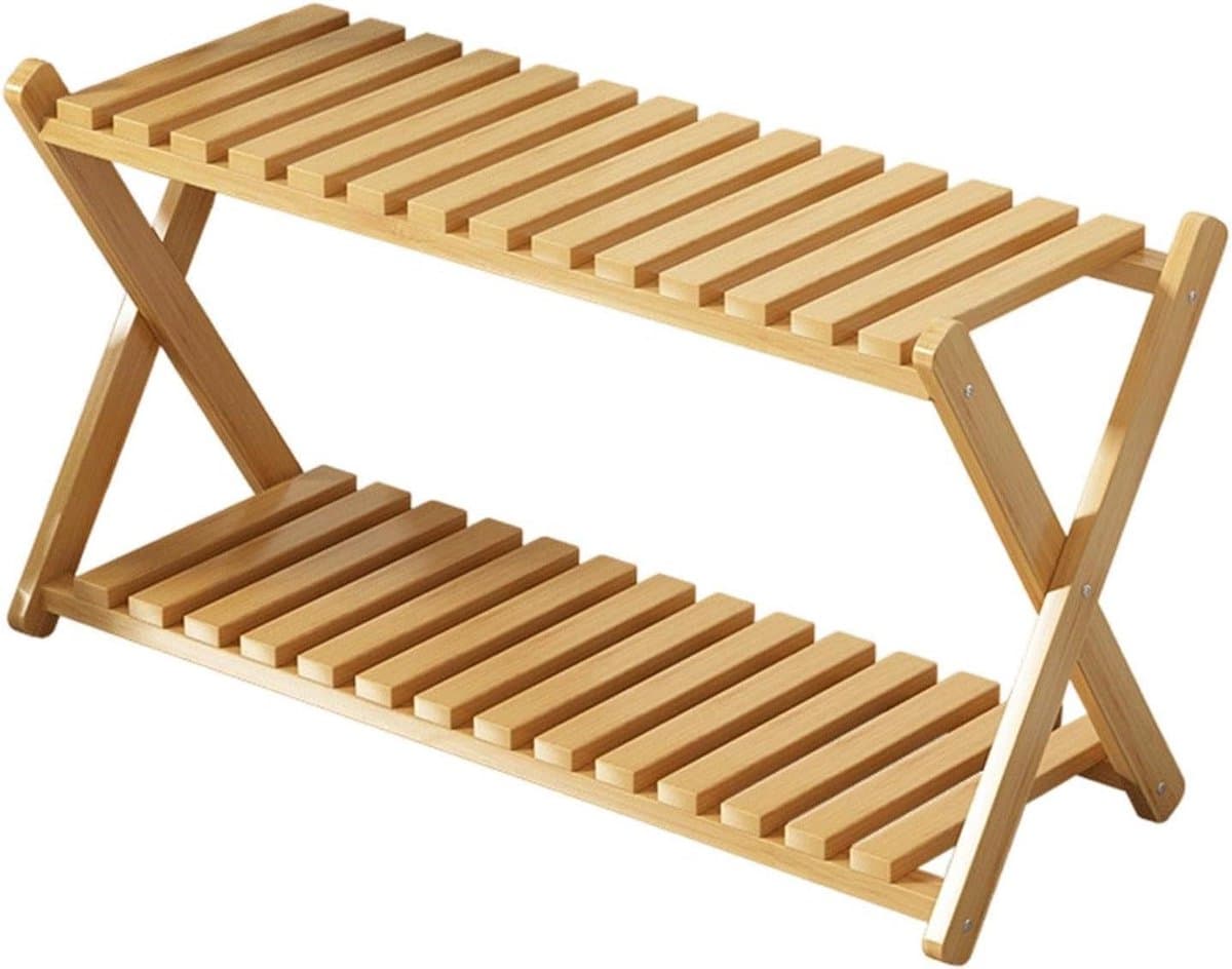 Houten Plantenstandaard - Plantenplateau - Planten Presenteren - Dubbellaags Ontwerp - 2 Lagen - Natuurlijk Hout