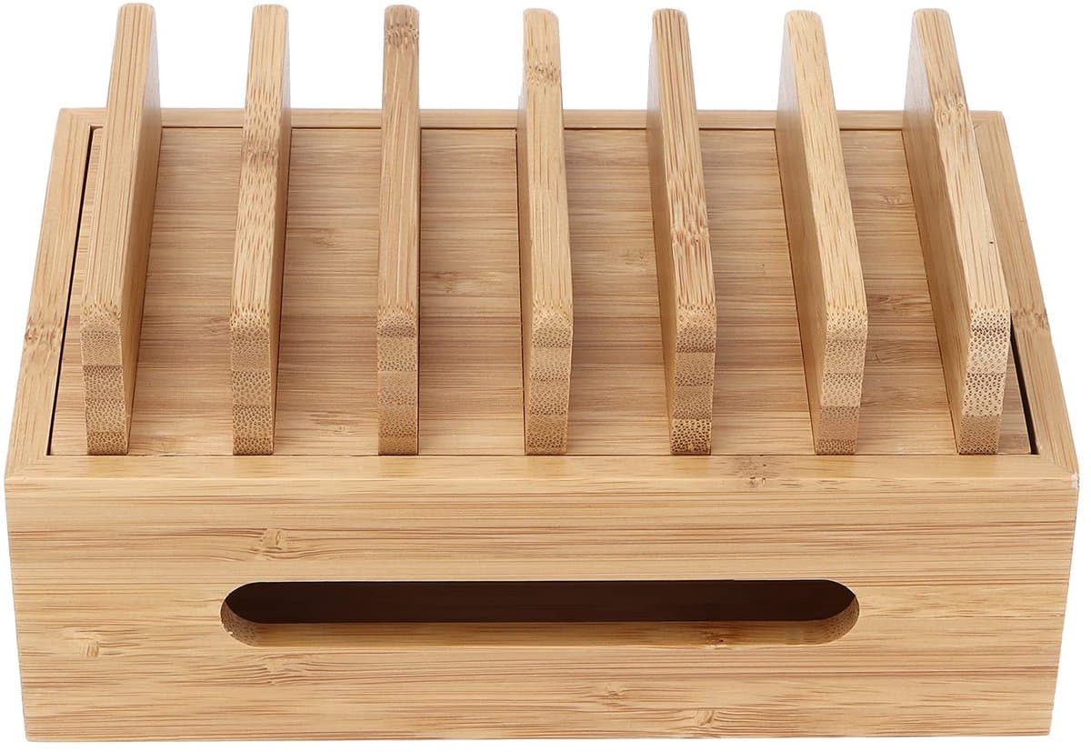 Dailygoody - Bamboehout Mobiele Telefoon Tablet Organizer - Opbergdoos Thuiskantoor - Betrouwbaar en duurzaam - Multifunctioneel - Perfect voor elke k...