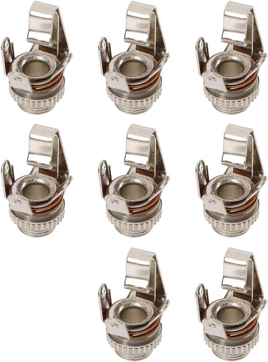 Vrouwelijke stopcontacten - Chassispaneelmontage - 3,5 mm - Jack - Mono - Pakking en moer - Soldeertype - Audio elektrische gitaren - Luidsprekers - Voetschakelaar - Bas - Geschikt voor - 8-delige set - Zwart