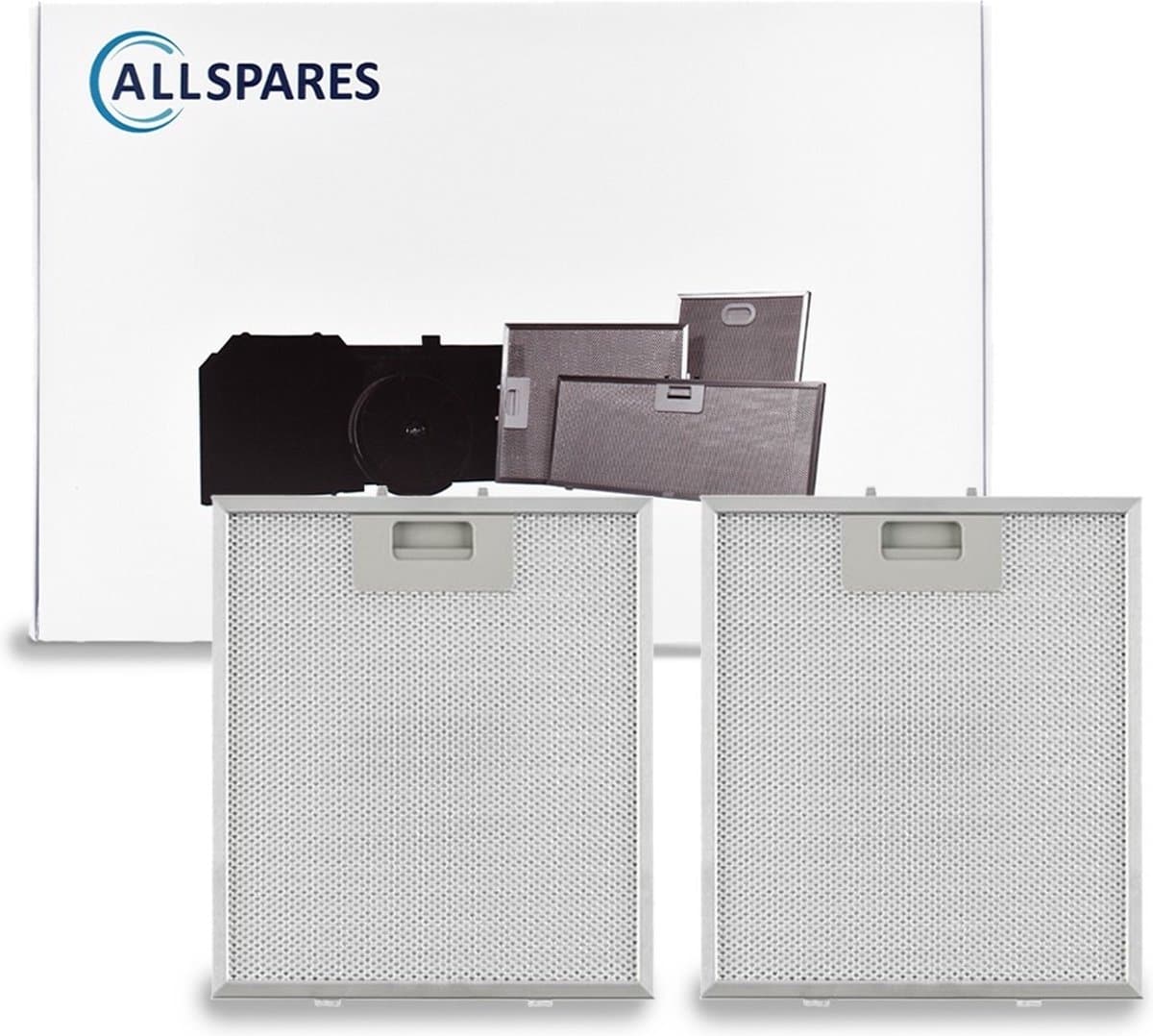AllSpares Metaalfilter (2st.) voor afzuigkappen geschikt voor Klarstein 10030465 (260x230mm)