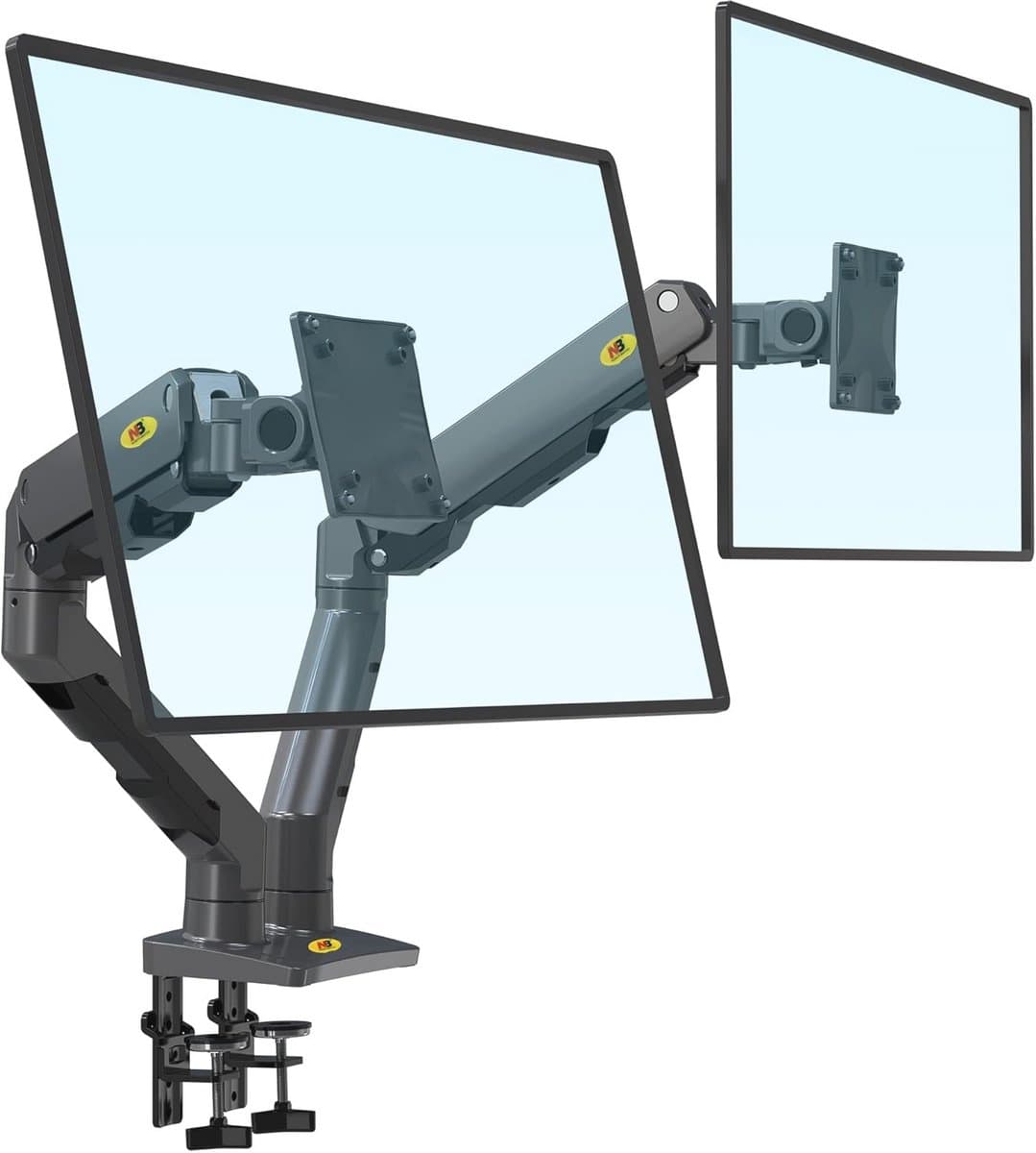 Verstelbare Dubbele Monitor Arm Bureaubevestiging voor 27"-34" Monitoren - Volledig Beweegbaar met Hoge Gewicht Capaciteit