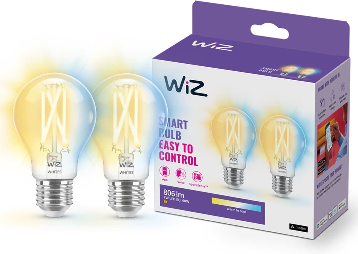 WiZ Filament lamp 2-pack - Warm tot Koelwit Licht - E27