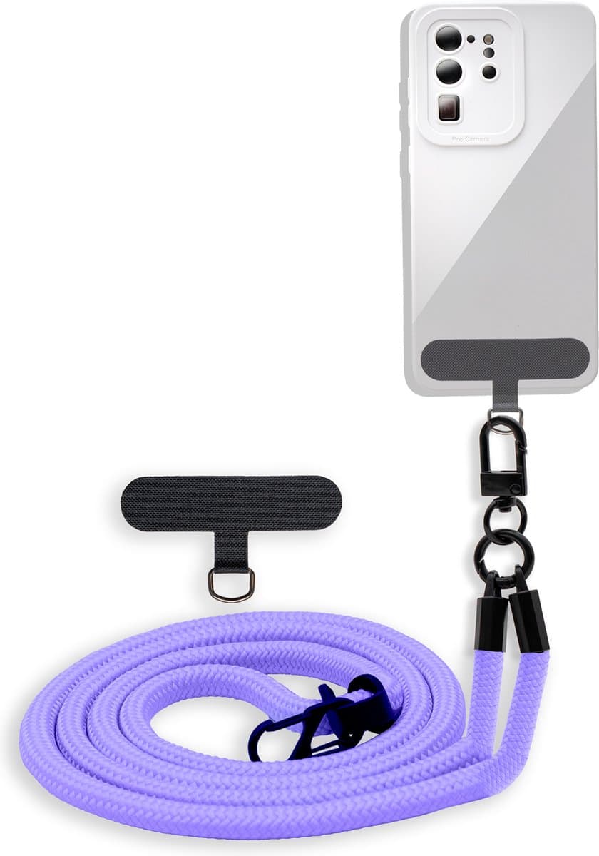 Cadorabo mobiele telefoonketting geschikt voor HTC Desire X in PAARS met verstelbaar riemkoord om om je nek te hangen