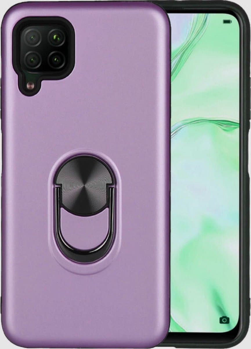Hoesje Geschikt voor Huawei P40 Lite hoesje Shockproof Armor case - back cover – TPU – Licht Paars
