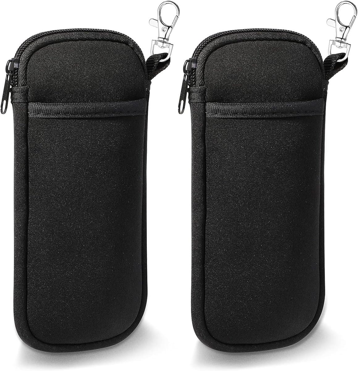 Dubbele Zachte Brillenkoker met Karabijnhaak - Ultra Licht Neopreen Pouch voor Zonnebril en Leesbril