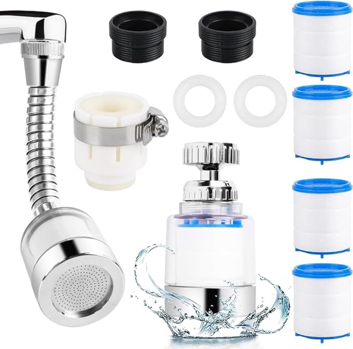 Nexvo® Waterfilter kraan - Waterfilter - Zilver - ‎17 x 13 x 5cm; 150 g