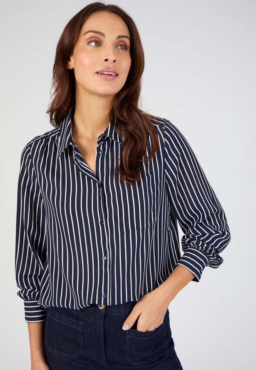 Damart - Overhemdblouse soepel print - Dames - Blauw - 50