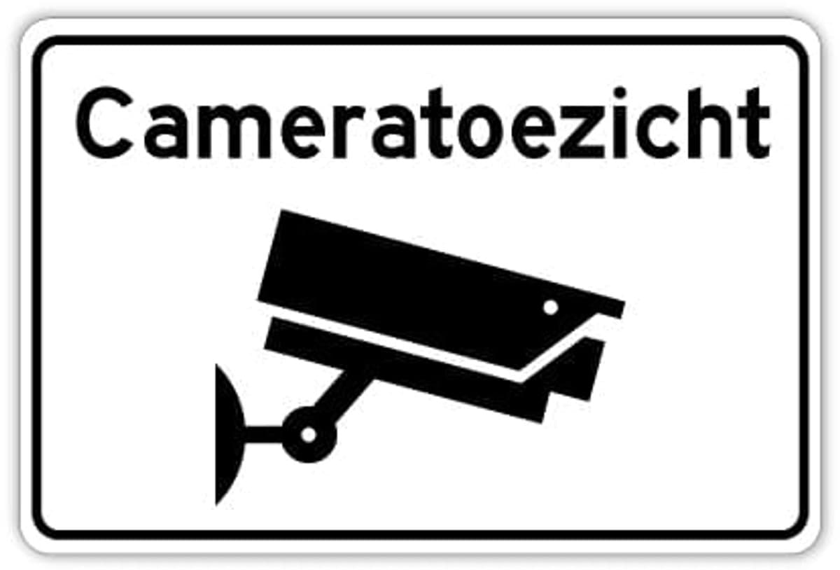 Cameratoezicht bord - Weerbestendig Aluminium - 30x45 cm - Bevestiging: Zonder bevestiging (alleen het bord)