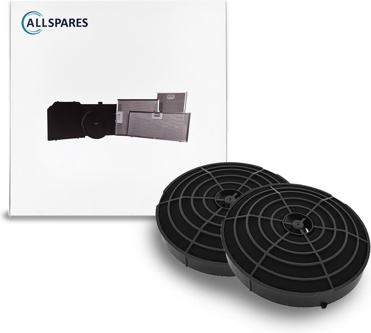 AllSpares Longlife Koolstoffilter (2 St.) voor afzuigkappen geschikt voor ETNA HF2015