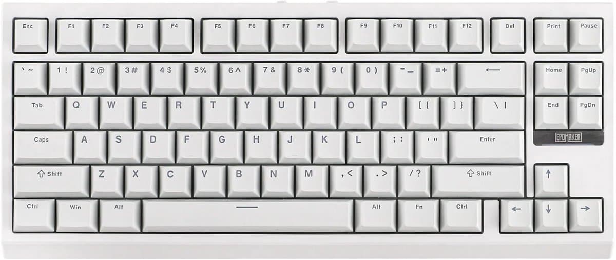EPOMAKER G84 - Wit - Mechanisch Draadloos Toetsenbord - RGB - 80% - Qwerty - Gaming Keyboard - Transparent Switch