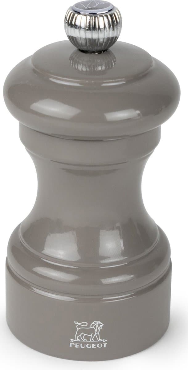 Peugeot Bistro zoutmolen - 10 cm, taupe grijs geschilderd hout