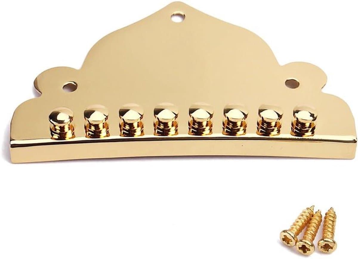 Snaarhouder Mandoline - Zinklegering - 8 Snaren - Schroeven - Mandoline-delen - Goud - Muziekinstrument Accessoire - Geschikt voor Mandoline - Goudkleurig Model