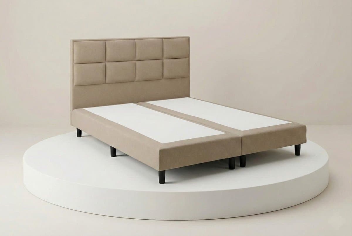 Boxspring DreamLux - 90x220 Zonder matras - Beige 8 Vaks - BalBedden