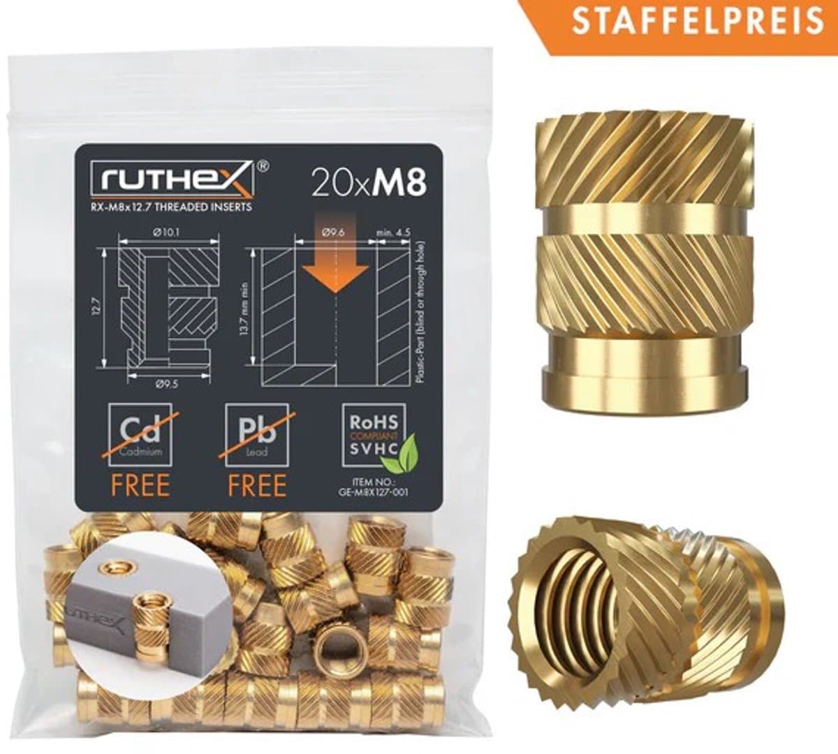 ruthex Schroefdraadinzet RX-M8x12.7 GE-M8x127-001