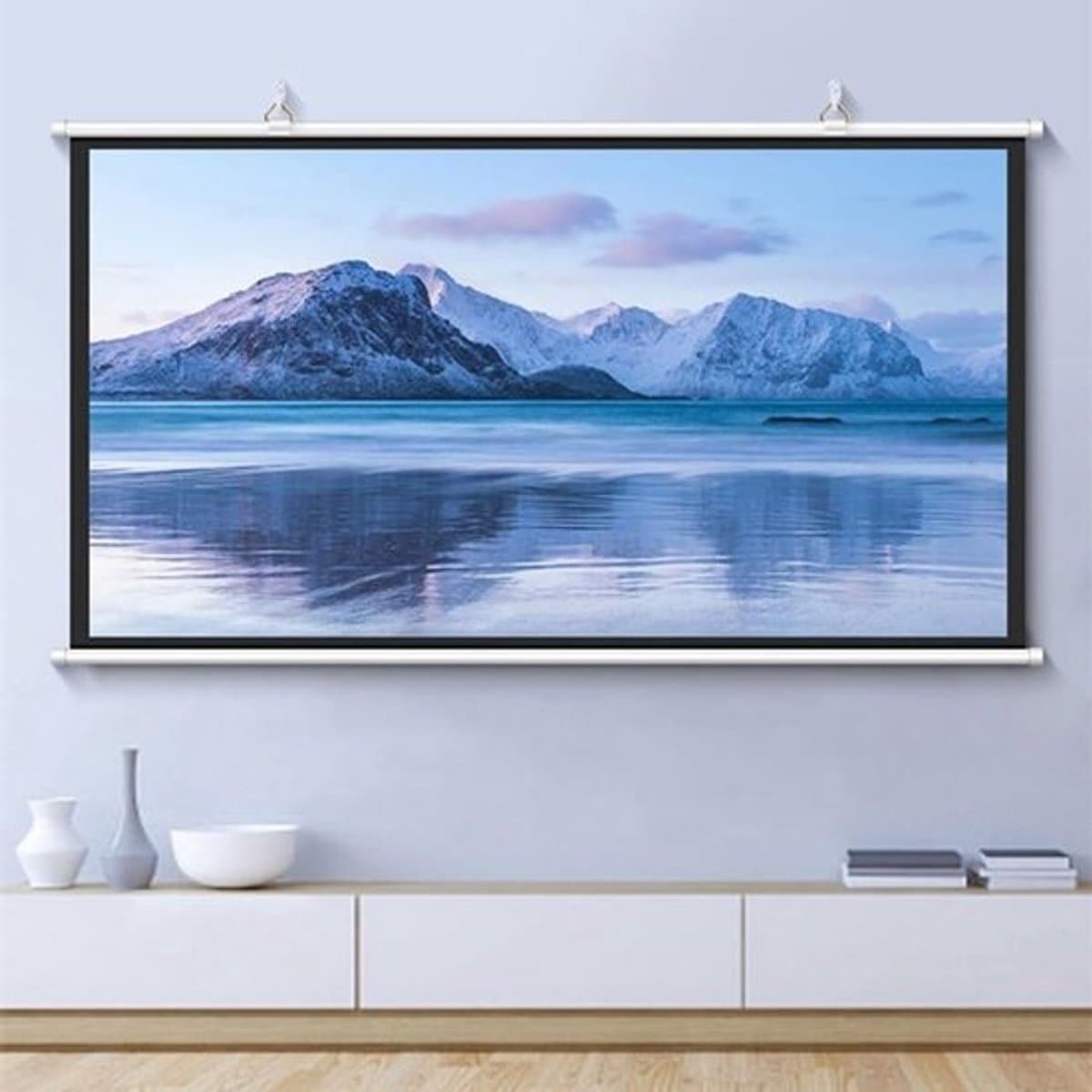 Projectiescherm Handmatig - Filmscherm Beamer - Thuisbioscoop Presentatie - Kreukvrij Glasvezel - 72 Inch 4:3 - Wit