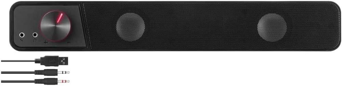 Stereo Soundbar - PC Speaker - Muziek Luisteren - Compact Design - 382 x 69 x 60 mm - Zwart