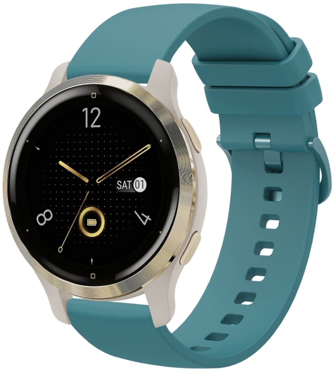 Voor Garmin Venu 2S 18mm effen kleur zachte siliconen horlogeband (dennengroen)