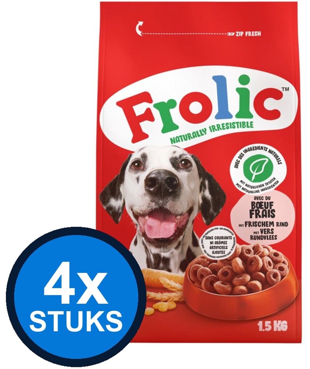 4x Frolic - droog rund 1,5kg - Hondenvoer - 1.5 kg