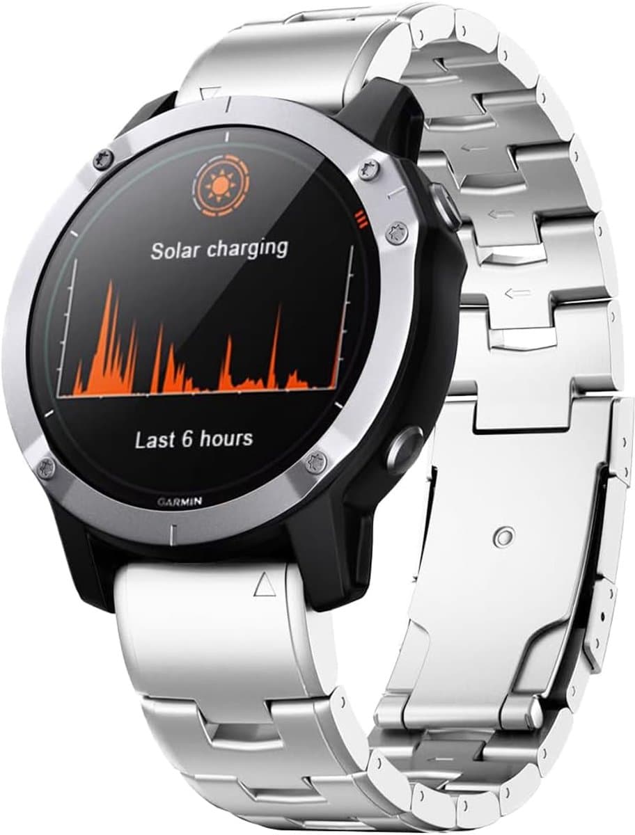 Metalen horlogeband - Titanium band - Smartwatch upgrade - Quick Fit - 22mm 26mm - Zilverkleurig