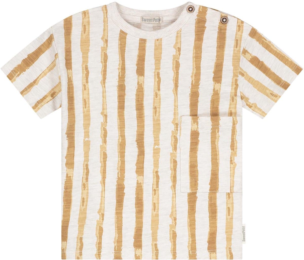 Sweet Petit baby T-shirt - Jongens - Beige - Maat 80