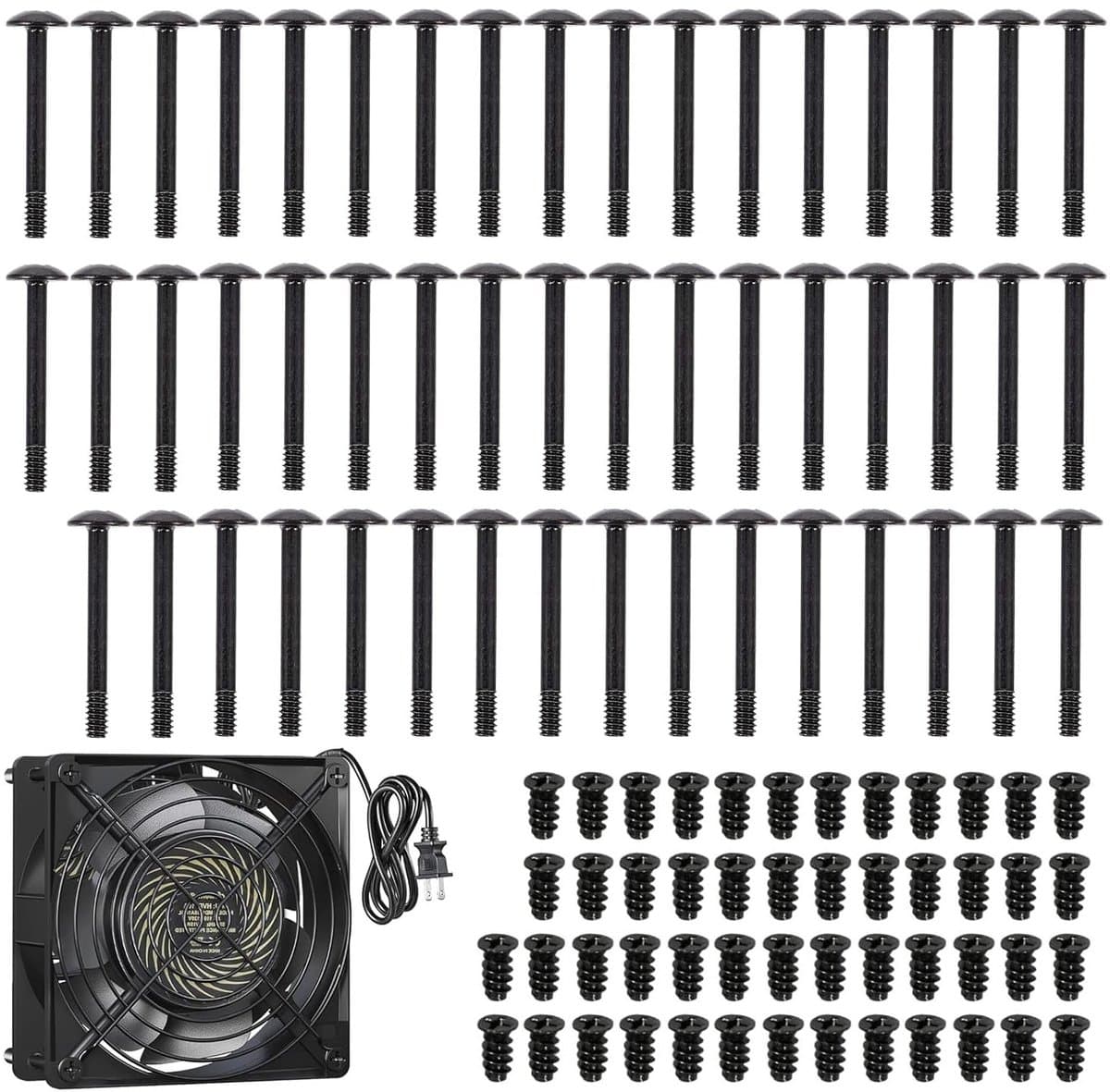 Laptop Ventilator Schroeven Set - 100 Stuks, Lange en Korte Types, Zwart, Voor Diverse Modellen