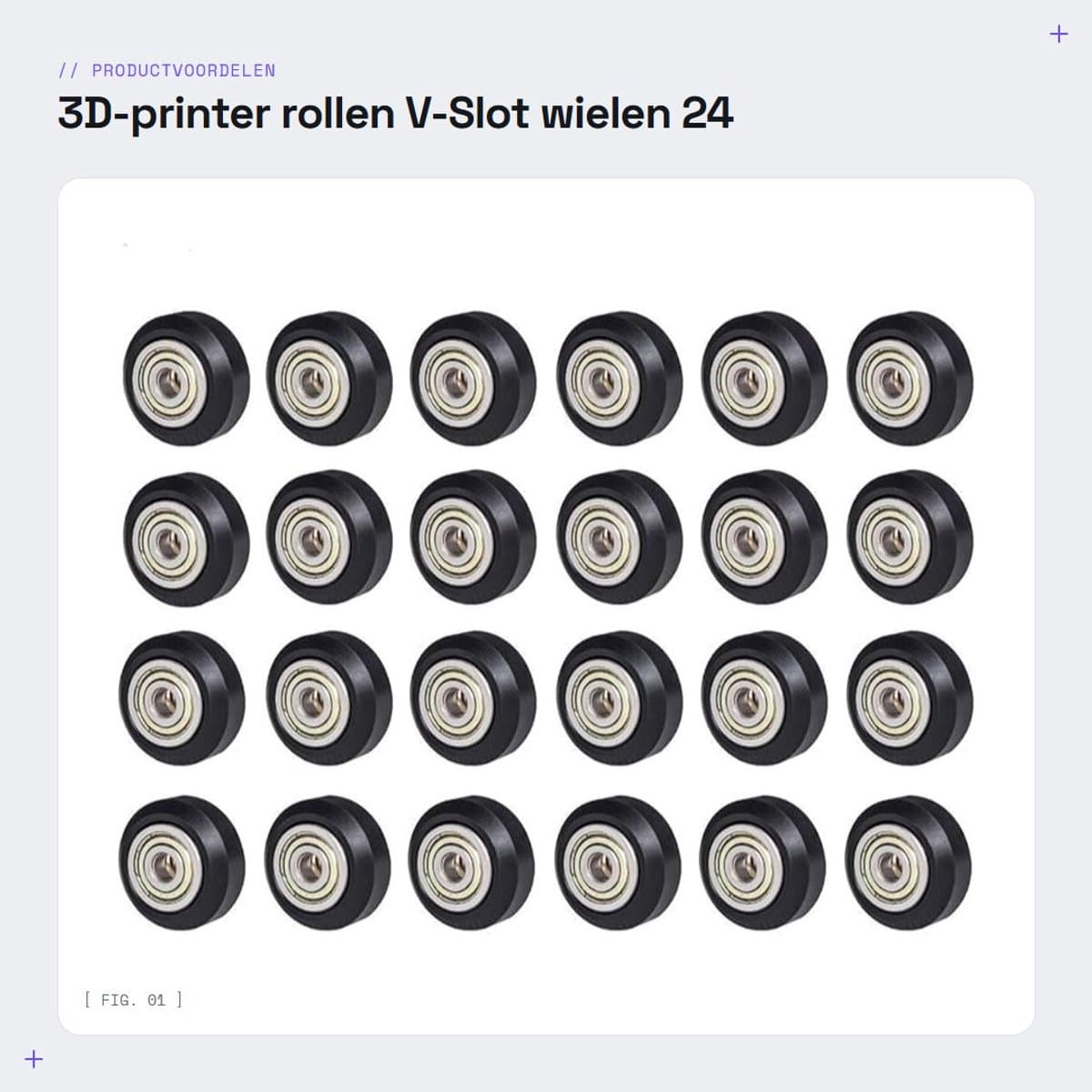 Dailygoods- 3D-printer Wielen 24 Stuks - V-Slot Rollen - POM Wiel - Compatibel met Creality Ender 3 - Duurzaam - Lichtgewicht - 3D-printer Onderdelen